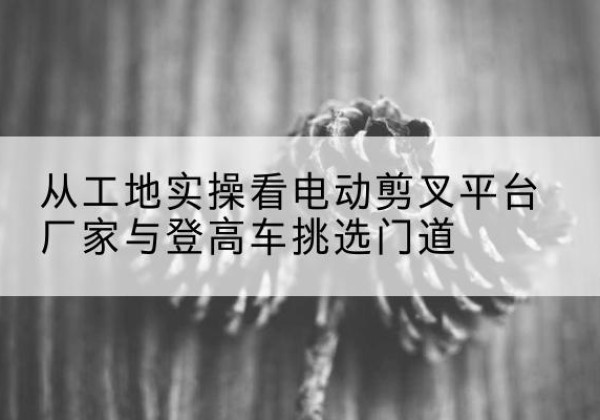 榆阳电动剪叉升降平台厂家-从工地实操看电动剪叉平台厂家与登高车挑选门道